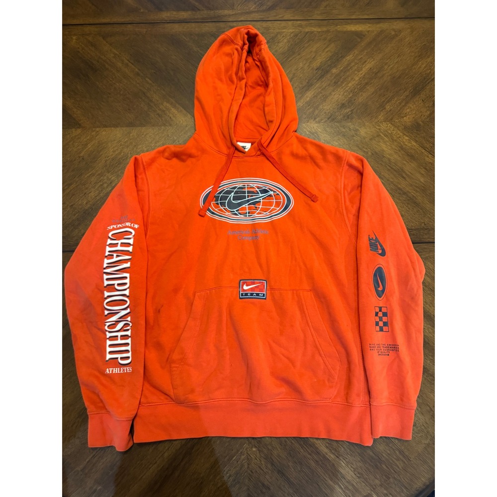 Nike Sponsor of‎ Champions Athletes Pullover Hoodie Orange Sweatshirt |S1